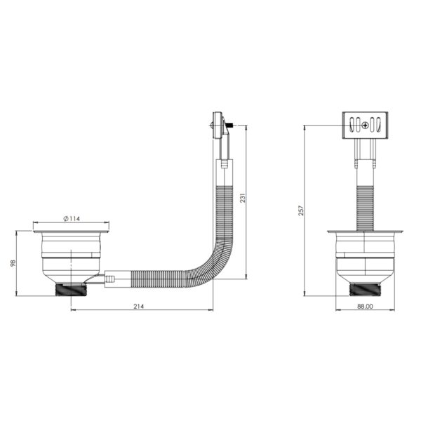 Top Fix Kitchen Strainer Waste with Overflow - Image 4