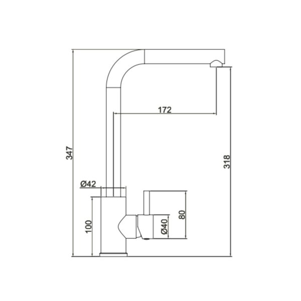 Top Fix L Neck Single Lever Kitchen Mixer - Image 6