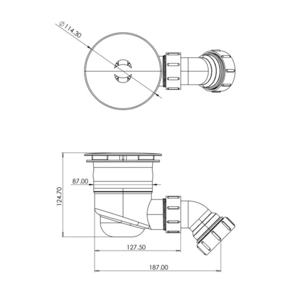 Top Fix High Flow Shower Tray Waste 90mm - Image 4