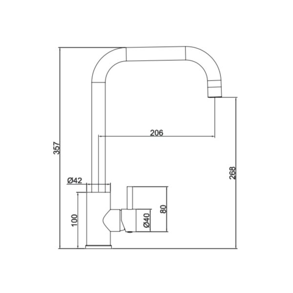 Top Fix Square Single Lever Kitchen Mixer - Image 6