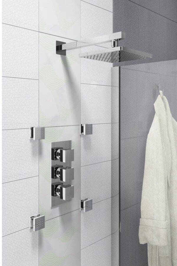 VEDA Concealed Thermostatic Shower with Fixed Head and Flexible Kit - Image 4