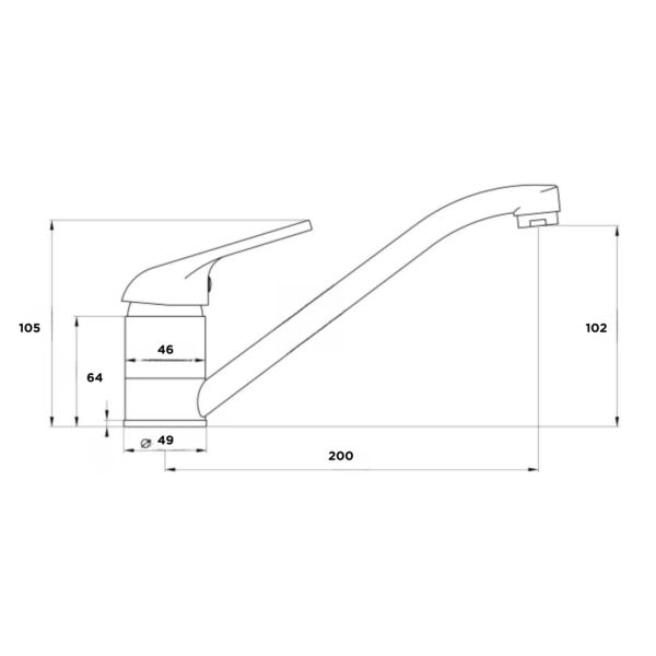 VESPER Single Lever Kitchen Mixer - Image 2
