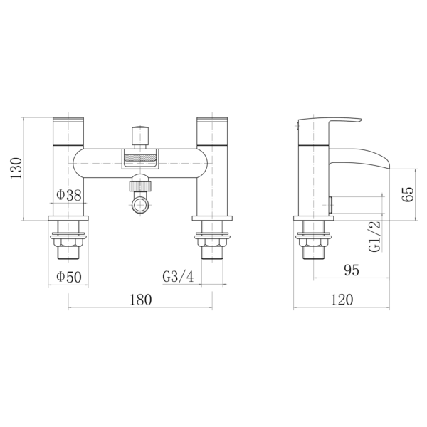 WATER Bath Shower Mixer with Handset and Bracket - Image 2