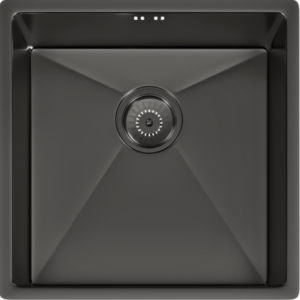ELITE 1 Bowl Undermounted Sink with Strainer Waste(s) (Gun Metal)