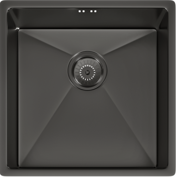 ELITE 1 Bowl Undermounted Sink with Strainer Waste(s) (Gun Metal)