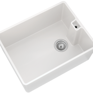 FIRECLAY Belfast 1 Bowl Kitchen Sink with Strainer Waste(s)