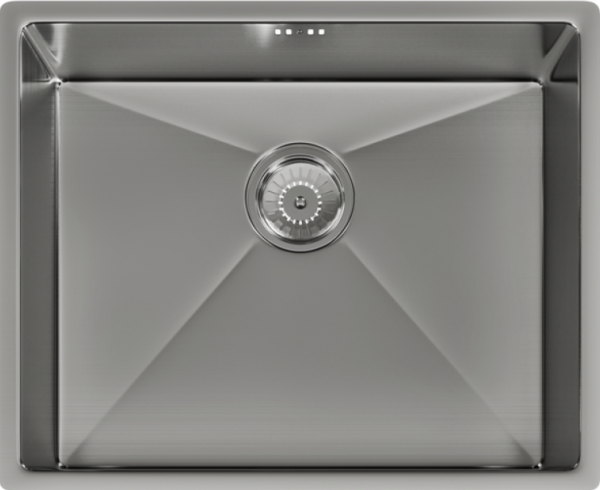ELITE 1 Bowl Undermounted Sink with Strainer Waste(s) (Brushed Steel) - Image 2