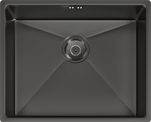 ELITE 1 Bowl Undermounted Sink with Strainer Waste(s) (Gun Metal) - Image 2