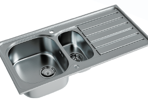 1.5 Bowl Kitchen Inset Sink & Drainer with Strainer Waste(s)