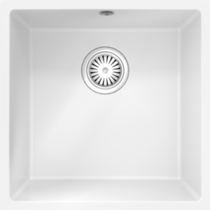 COMITE 1 Bowl Undermounted Sink with Strainer Waste(s) (MATT FINISH) - Matt White