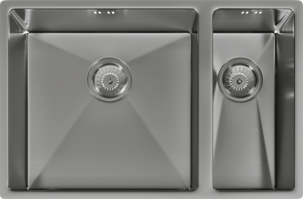 ELITE 1.5 Bowl Undermounted Sink with Strainer Waste(s) (Brushed Steel) - Image 2