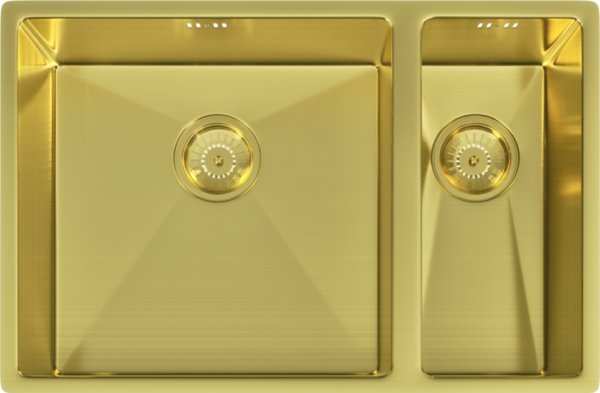 ELITE 1.5 Bowl Undermounted Sink with Strainer Waste(s) (Brushed Brass) - Image 2