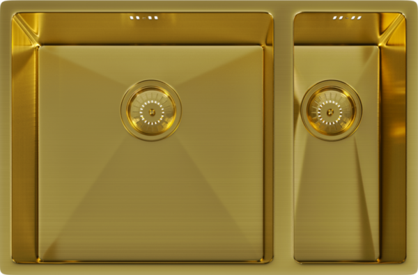 ELITE 1.5 Bowl Undermounted Sink with Strainer Waste(s) (Brushed Gold) - Image 2