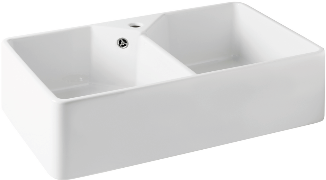Belfast 2 Bowl Kitchen Sink with Strainer Waste(s)