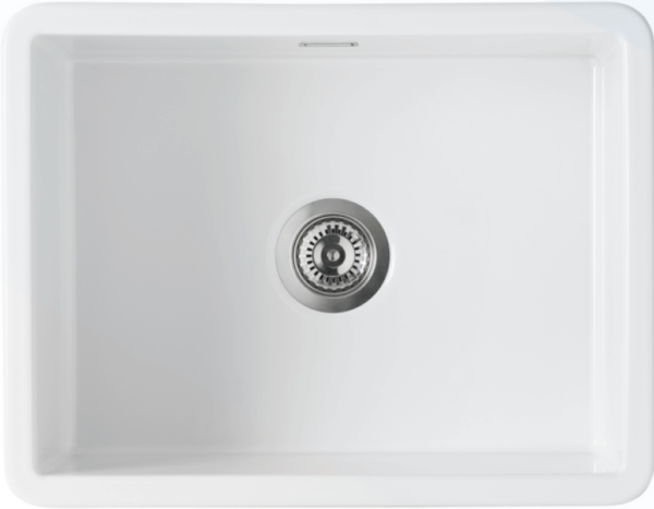 FIRECLAY 1 Bowl Undermounted Sink with Strainer Waste(s)