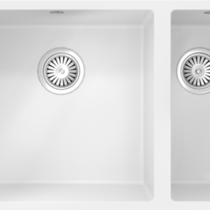 COMITE 1.5 Bowl Undermounted Sink with Strainer Waste(s) (GLOSS FINISH) - Matt White