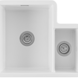 FIRECLAY 1.3 Bowl Undermounted Sink with Strainer Waste(s)