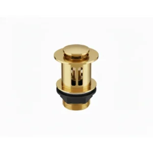J.B.Del&Co| Push Button Click-Clack Basin Waste, Brass Top - UNSLOTTED